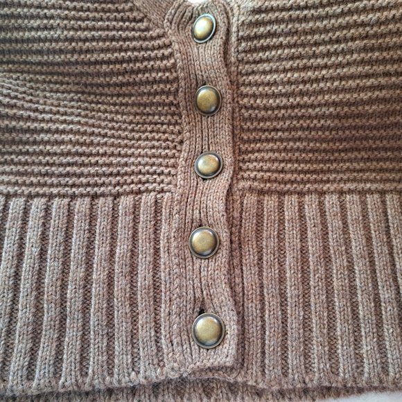 CAROLL ITALY womens CARDIGAN Sz 2 ALPAGA MERINO wool CROP "metal" buttons A GEM - Picture 3 of 8